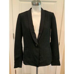 Vince Black Windowpane Textured Blazer, Size 8